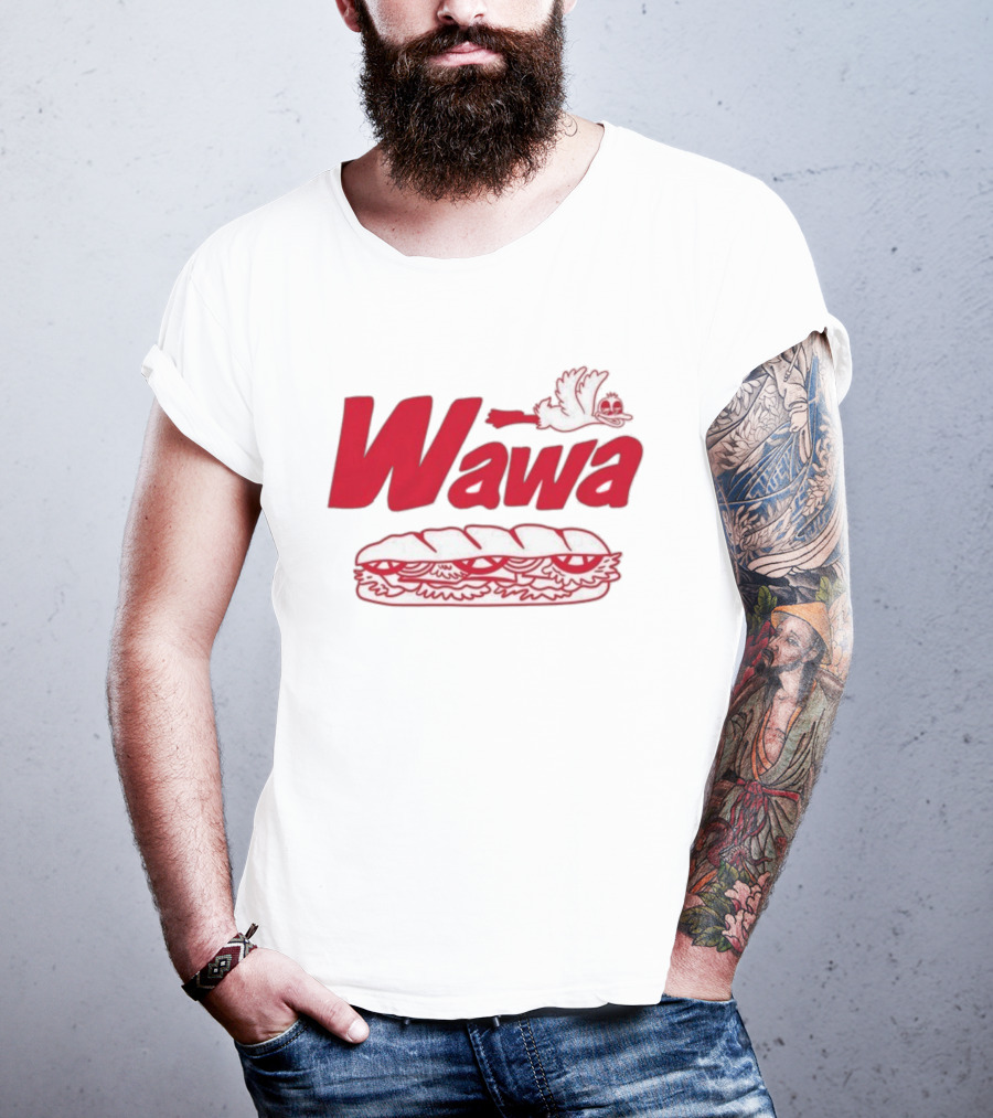 Wawa Bread Peace Bird Submarine Sandwich Flying Goose T-Shirt