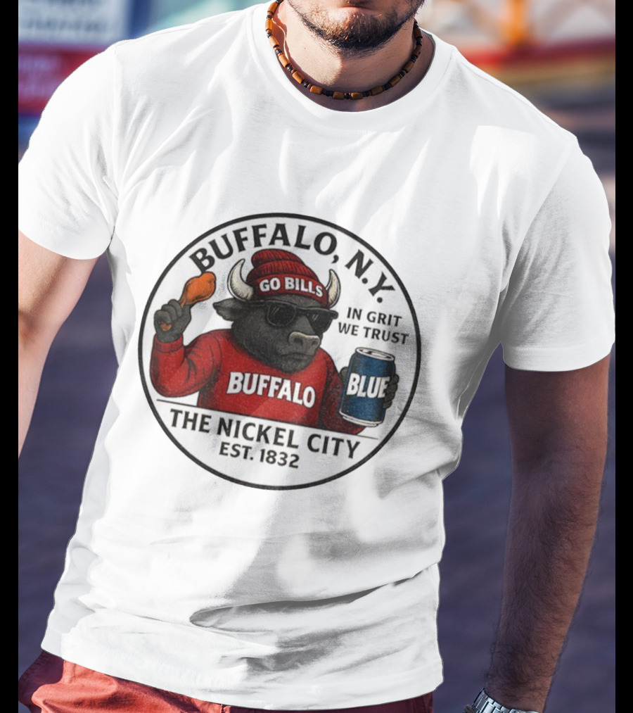 Buffalo NY Go Bills Buffalo The Nickel City Est 1832 In Grit We Trust T-Shirt