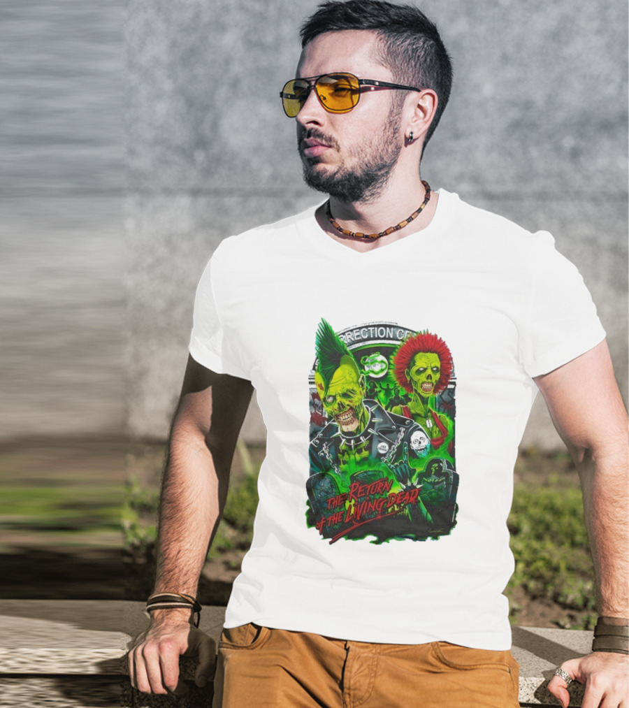 The Return Of The Living Dead Correctional Center Rot ‘N’ Roll Zombie Punk Compilation T-Shirt