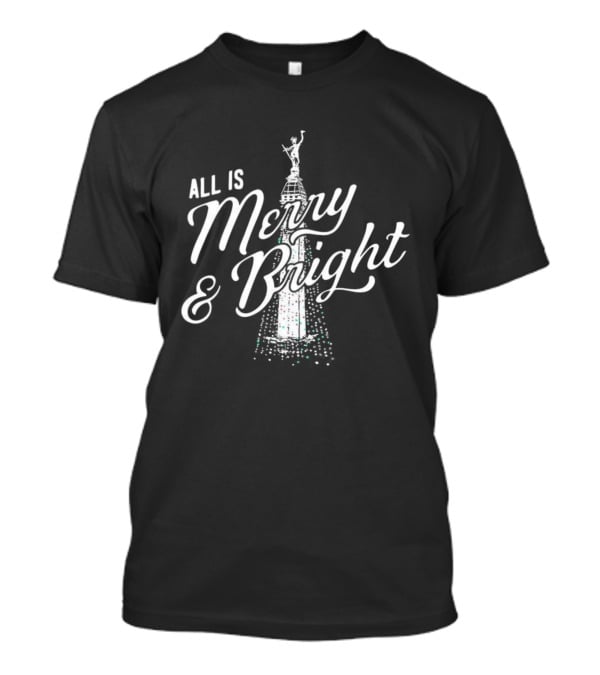 All Is Merry And Bright Christmas Tree Celebration T-Shirt