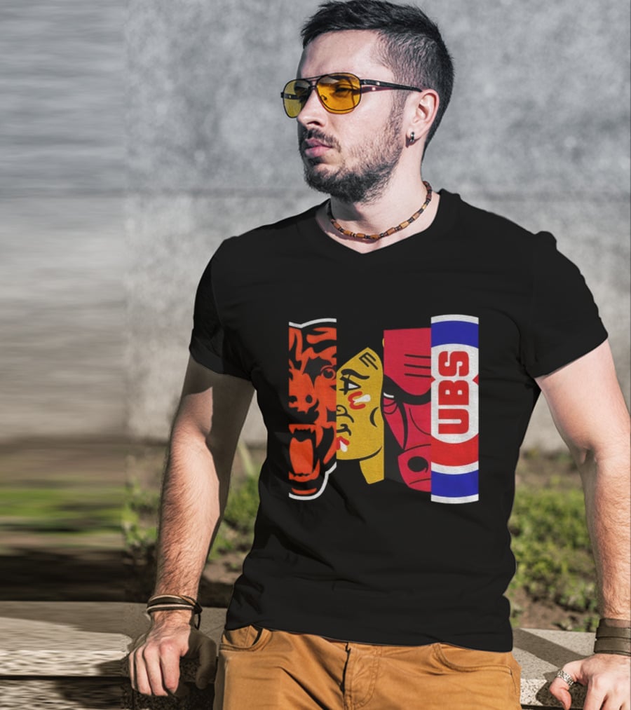 Chicago Bears Blackhawks Bulls Cubs 2025 T-Shirt
