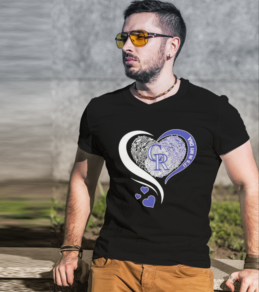 Colorado Rockies CR Heart It's In My DNA T-Shirt