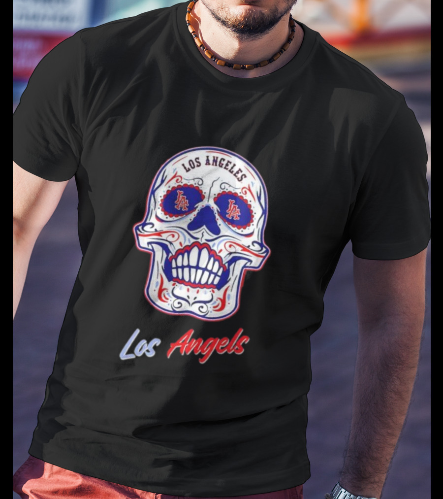 Los Angeles Angels Sugar Skull LA Baseball T-Shirt