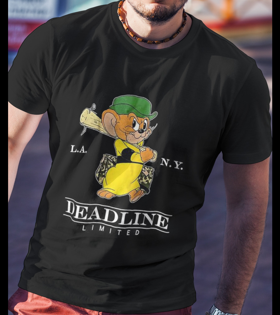 Jerry Deadline Limited Character Baseball Wood Bat Iconic Sports Style T-Shirt