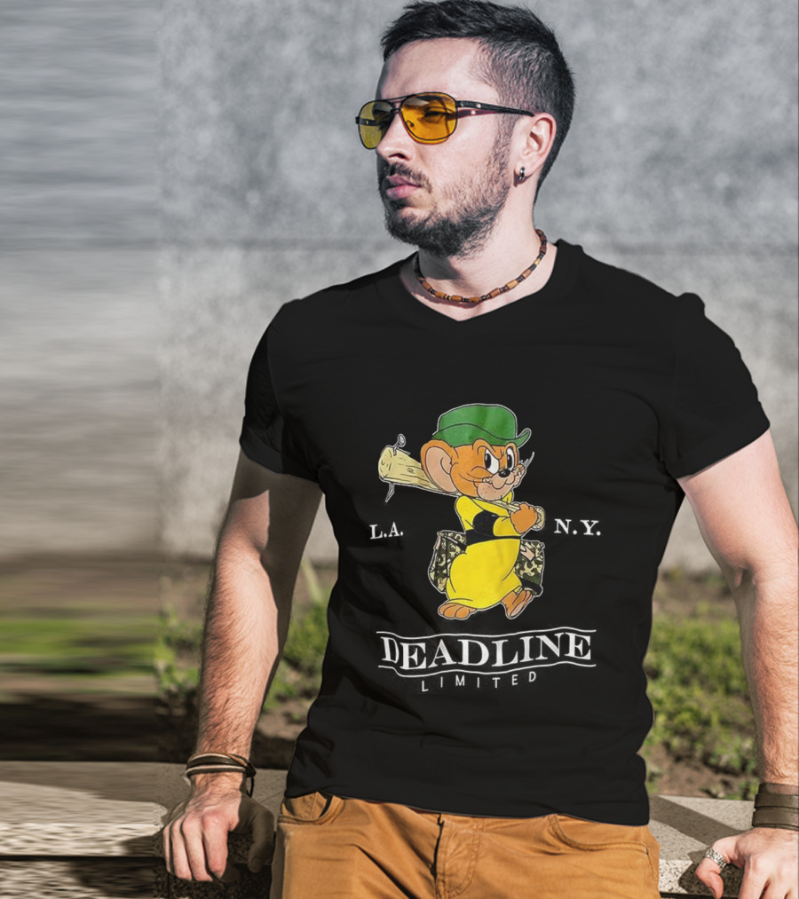 Jerry Deadline Limited Character Baseball Wood Bat Iconic Sports Style T-Shirt