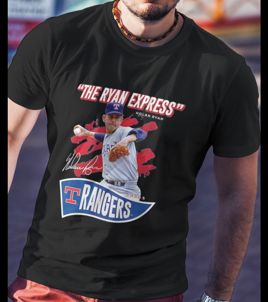Texas Rangers The Ryan Express Nolan Ryan Signature T-Shirt