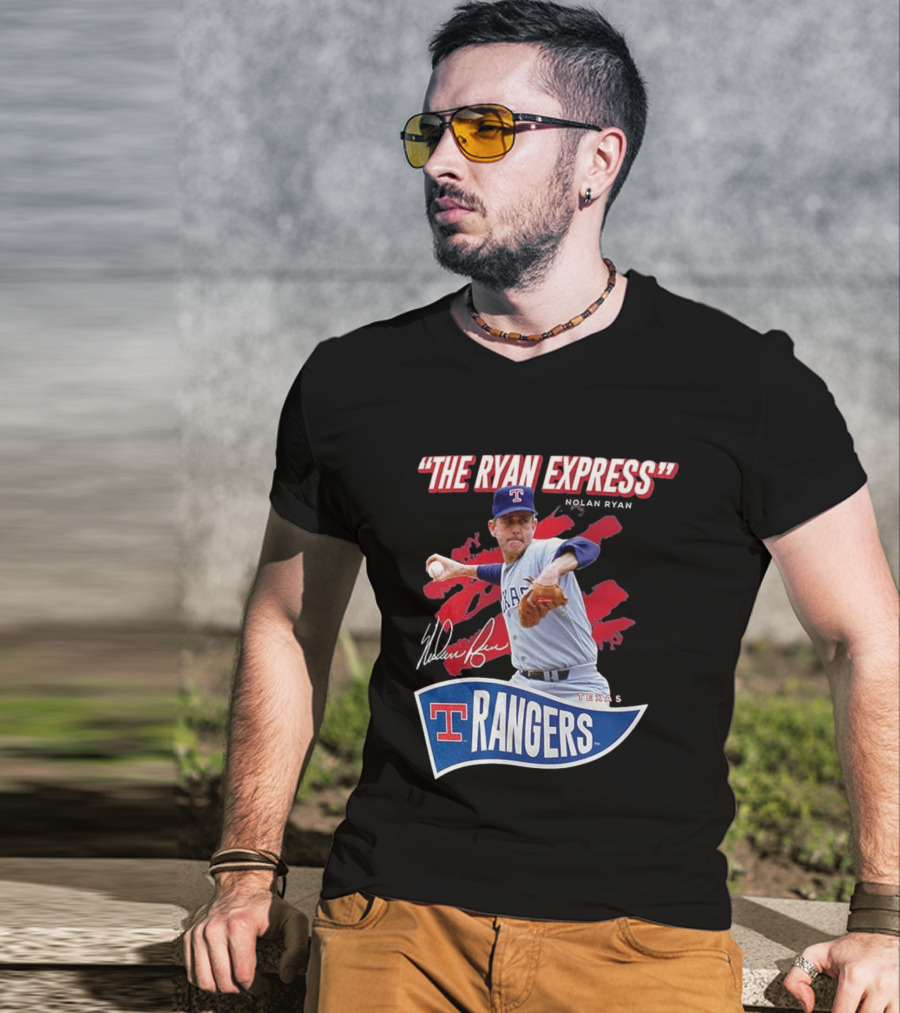 Texas Rangers The Ryan Express Nolan Ryan Signature T-Shirt