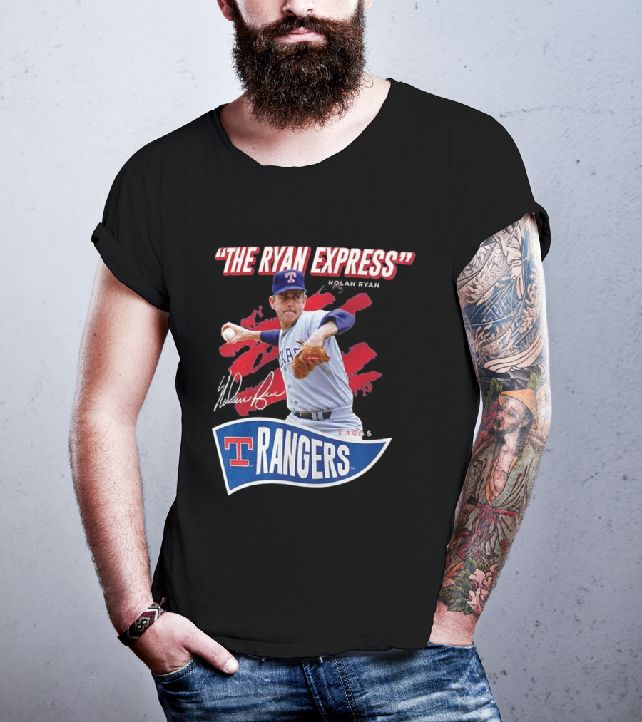 Texas Rangers The Ryan Express Nolan Ryan Signature T-Shirt