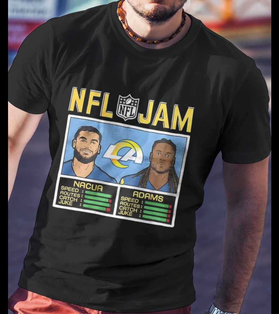 Puka Nacua Adams NFL Jam Los Angeles Rams Classic Video Game Style T-Shirt