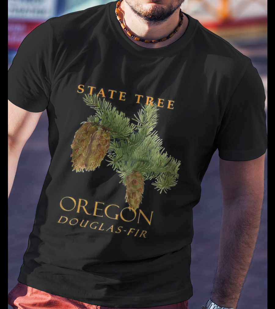 State Tree Oregon Douglas-Fir Pine Cone Branch T-Shirt