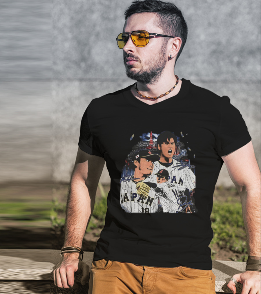 Japan Baseball Shohei Ohtani Tokyo Tower MLB Signatures T-Shirt