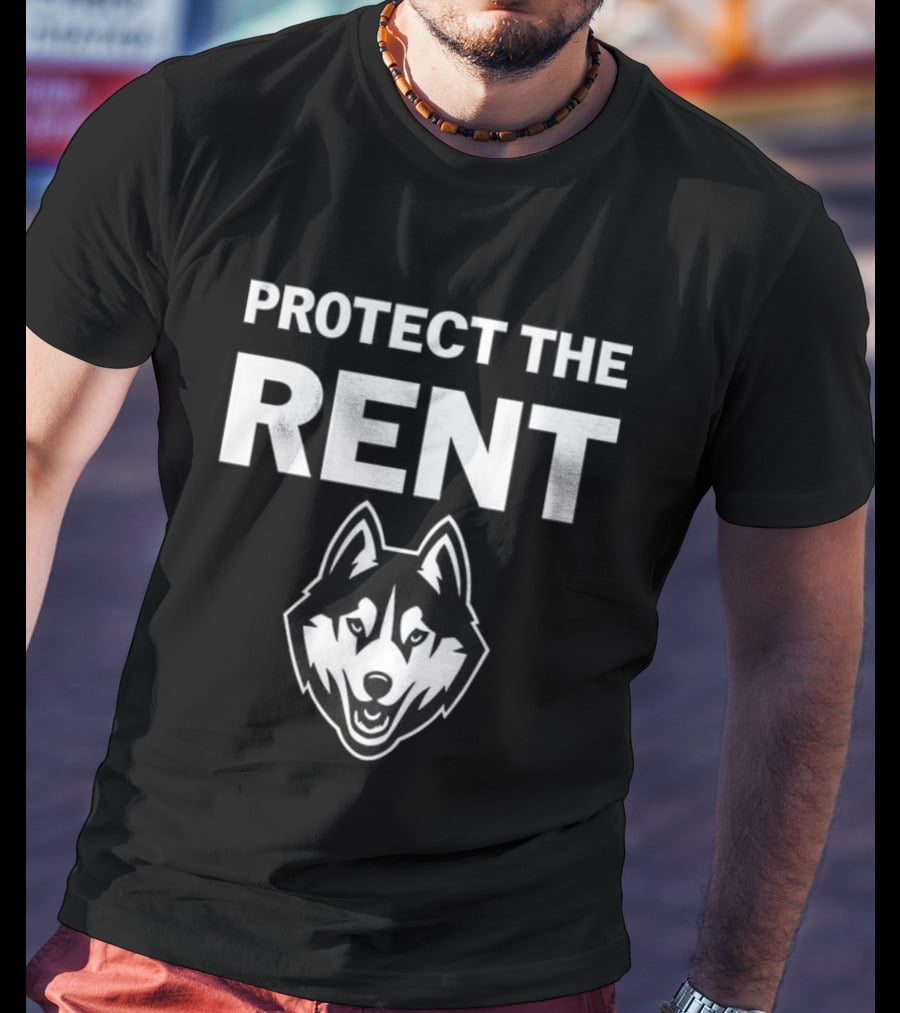 UConn Huskies Protect The Rent Fierce Husky Logo T-Shirt