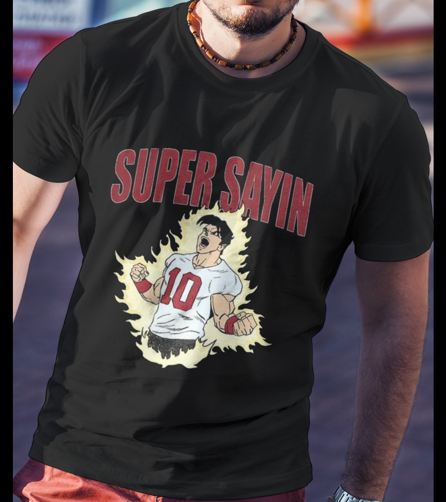 Super Sayin Player Number 10 Cartoon Anime Style T-Shirt