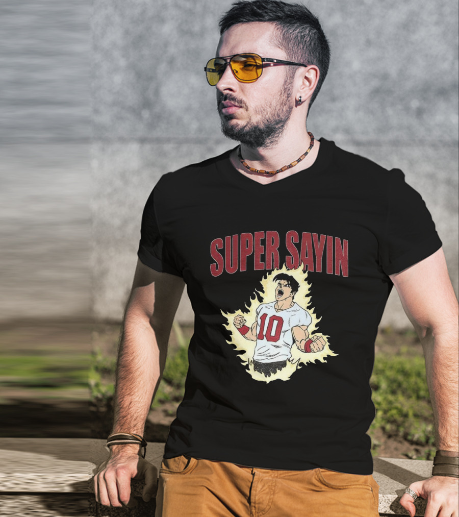 Super Sayin Player Number 10 Cartoon Anime Style T-Shirt