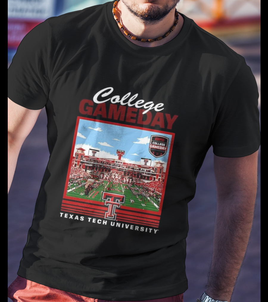 Texas Tech Red Raiders ESPN College GameDay Jones AT And Stadium T-Shirt