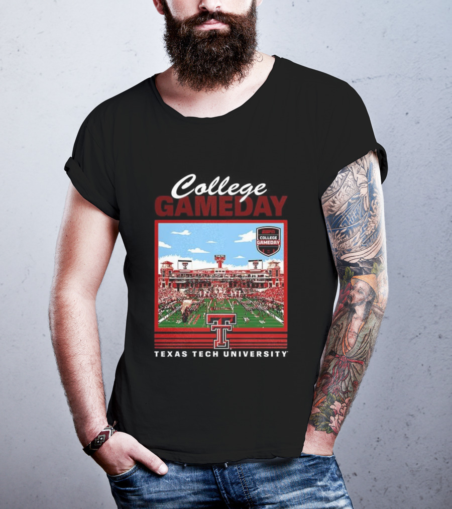 Texas Tech Red Raiders ESPN College GameDay Jones AT And Stadium T-Shirt