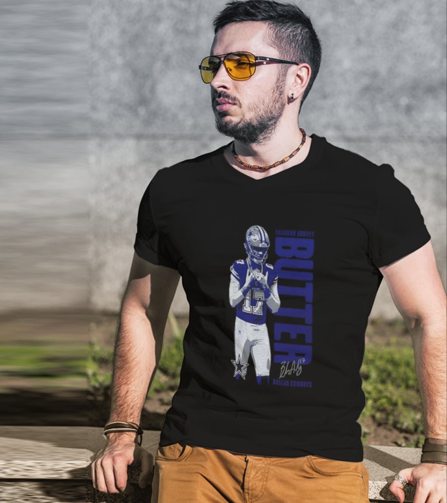 Brandon Aubrey 17 Butter Dallas Cowboys NFL Football Signature 2025 T-Shirt