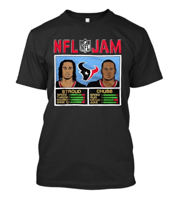 Houston Texans NFL Jam CJ Stroud Nick Chubb Classic Video Game Style T-Shirt