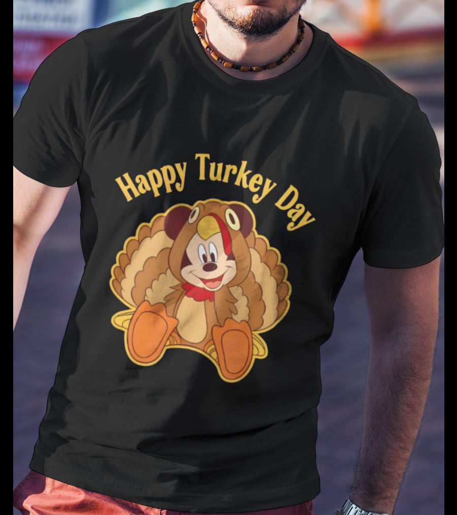 Disney Mickey Thanksgiving Happy Turkey Day T-Shirt