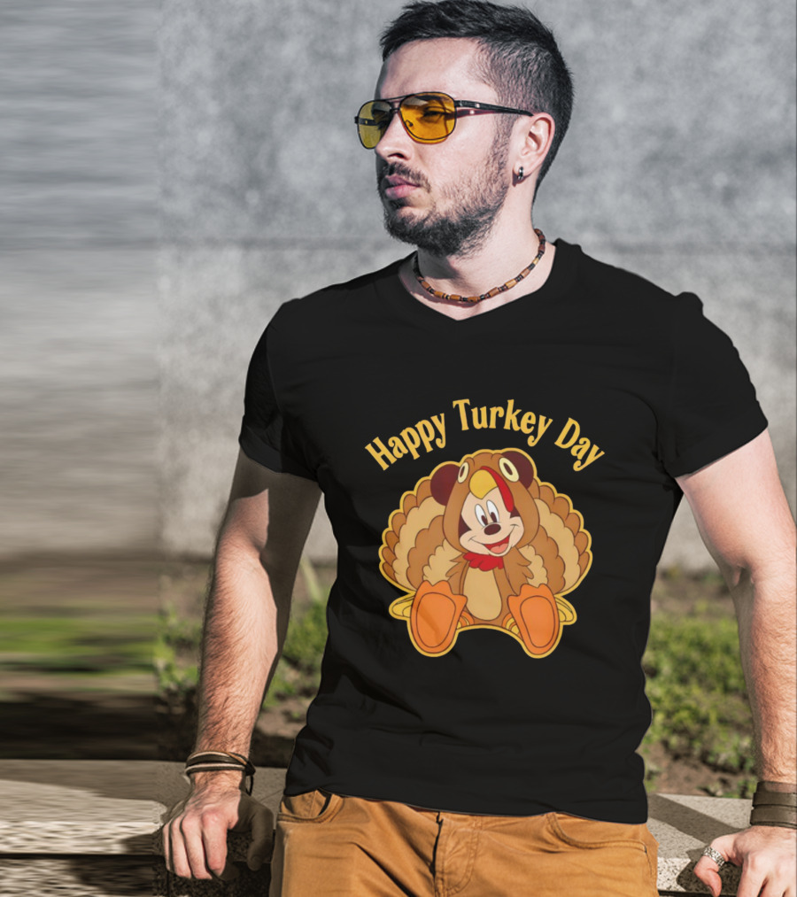 Disney Mickey Thanksgiving Happy Turkey Day T-Shirt