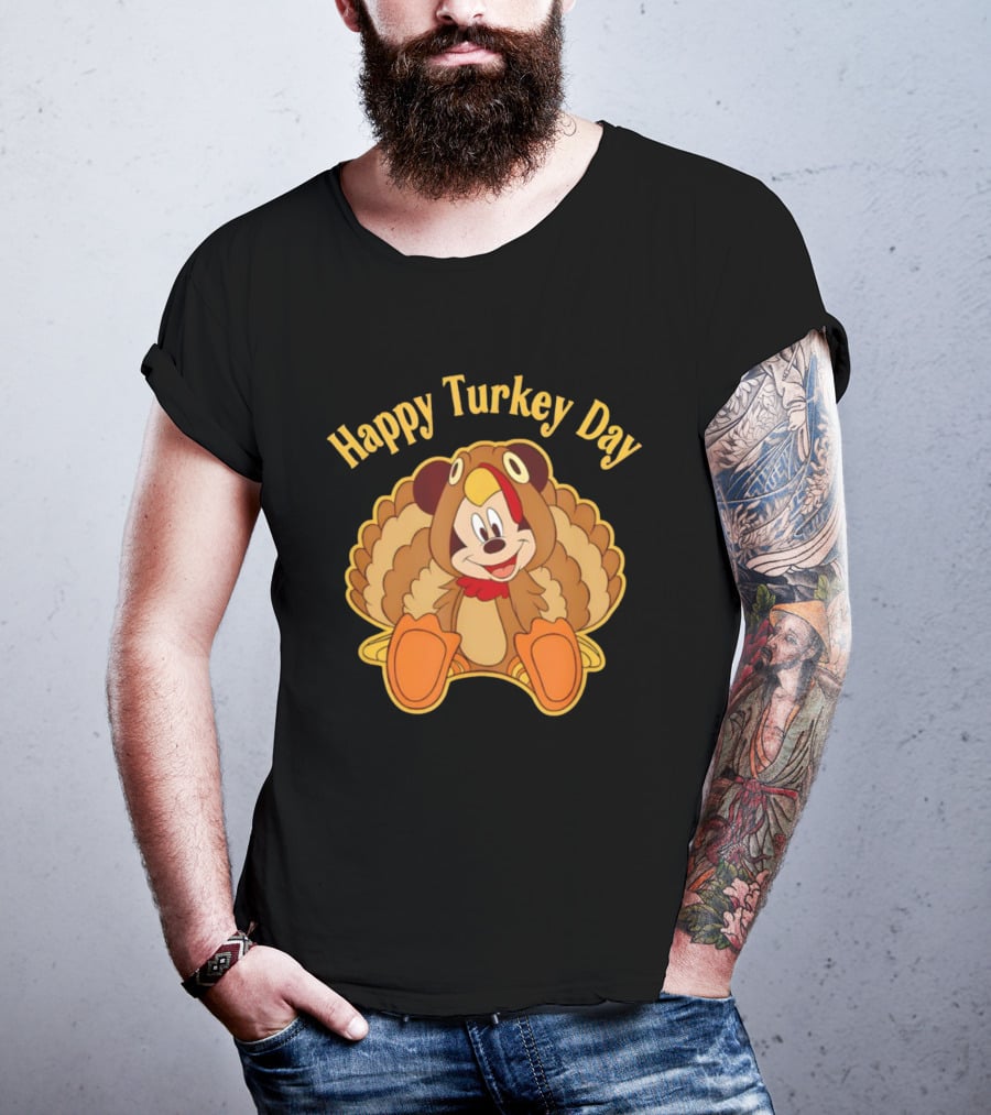 Disney Mickey Thanksgiving Happy Turkey Day T-Shirt