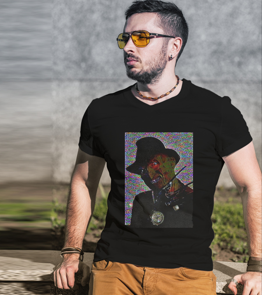 Freddy Krueger A Nightmare On Elm Street Bling Halloween Horror Villain Retro Style T-Shirt