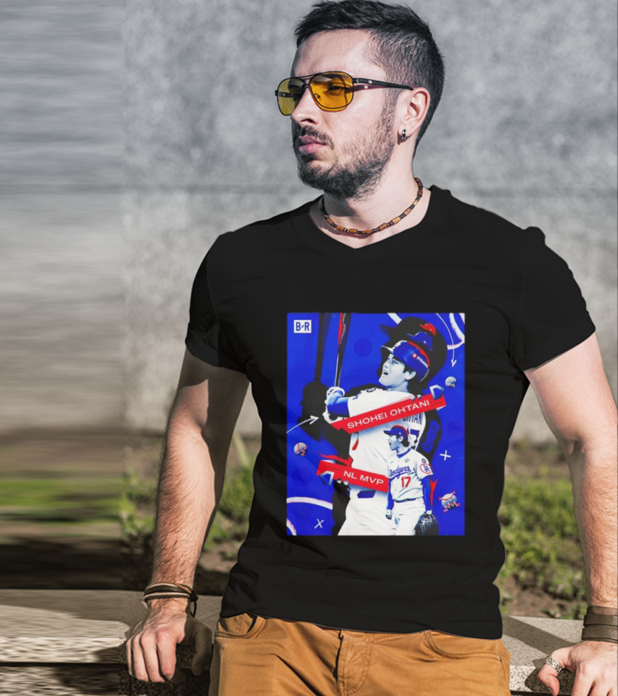 Shohei Ohtani Number 17 NL MVP Dodgers Theme T-Shirt
