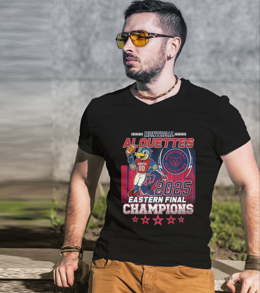 Montreal Alouettes 2025 Eastern Final Champions Mascot Football T-Shirt