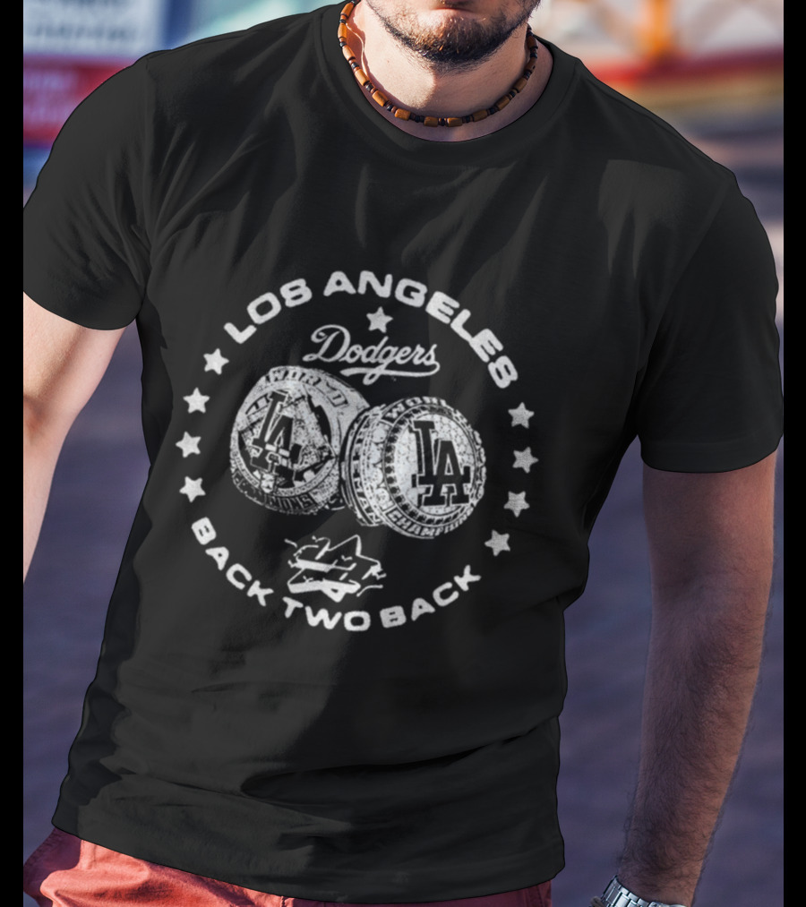 Los Angeles Dodgers Back Two Back Dodgers 2025 World Series Champions Rings T-Shirt
