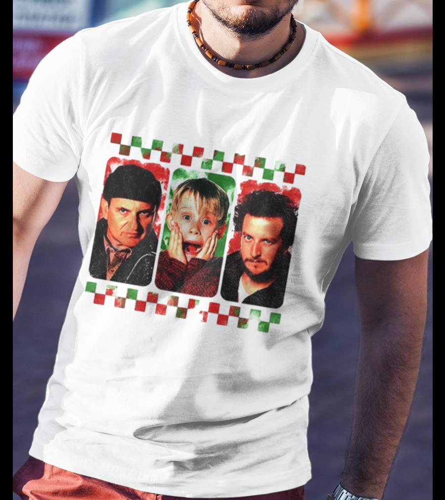 Home Alone Christmas Movie Characters Kevin Marv Harry T-Shirt