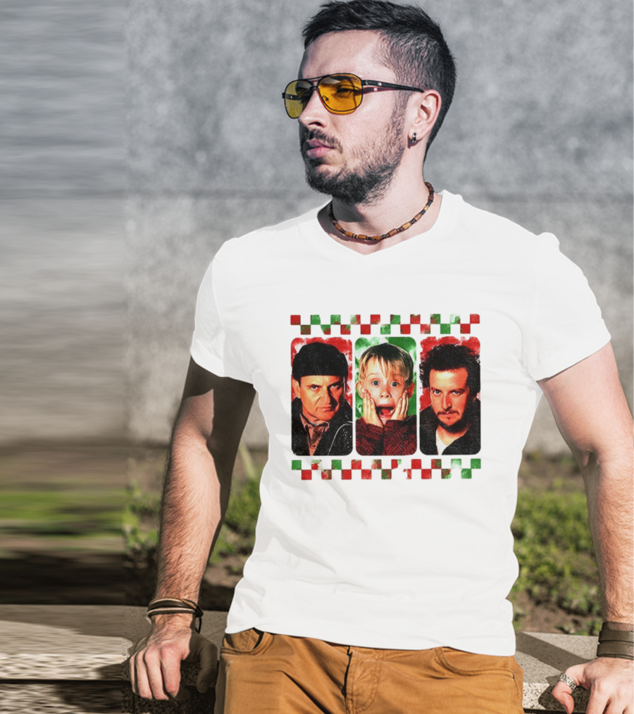 Home Alone Christmas Movie Characters Kevin Marv Harry T-Shirt