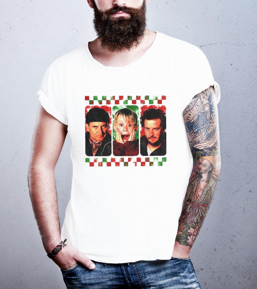 Home Alone Christmas Movie Characters Kevin Marv Harry T-Shirt