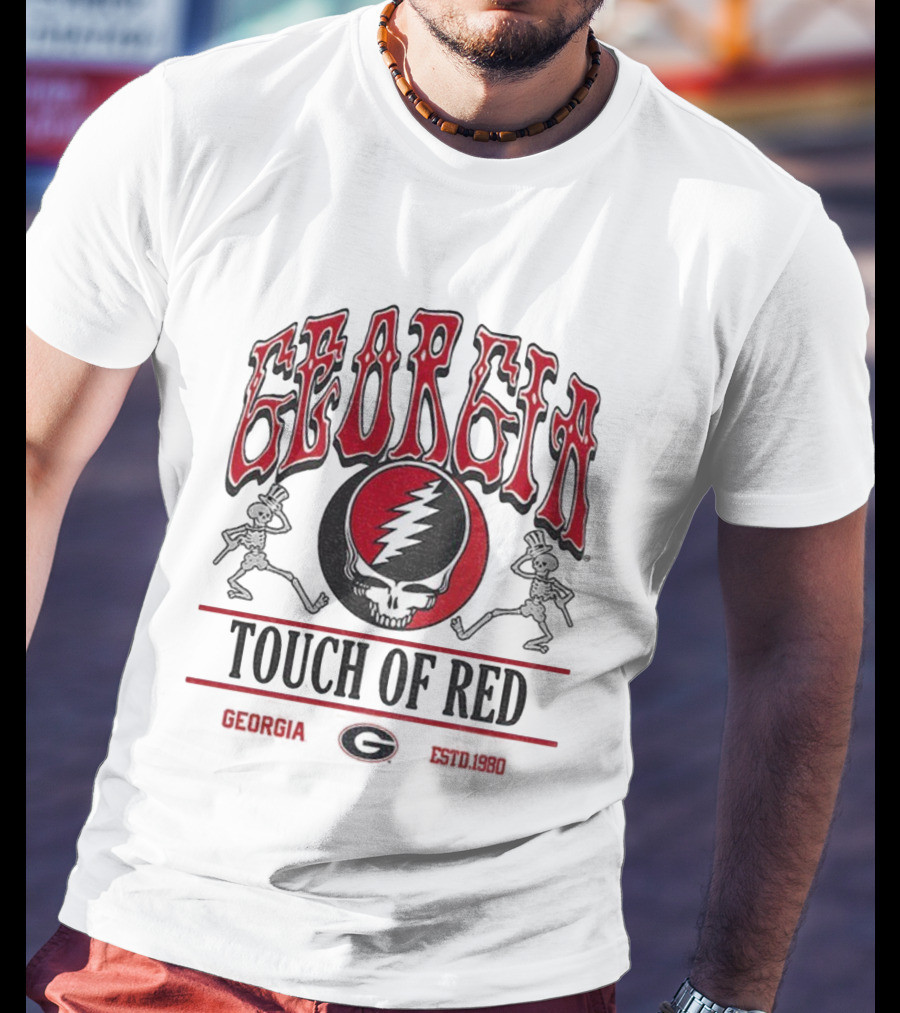 Georgia Grateful Dead Skeletons Touch Of Red Estd 1980 T-Shirt