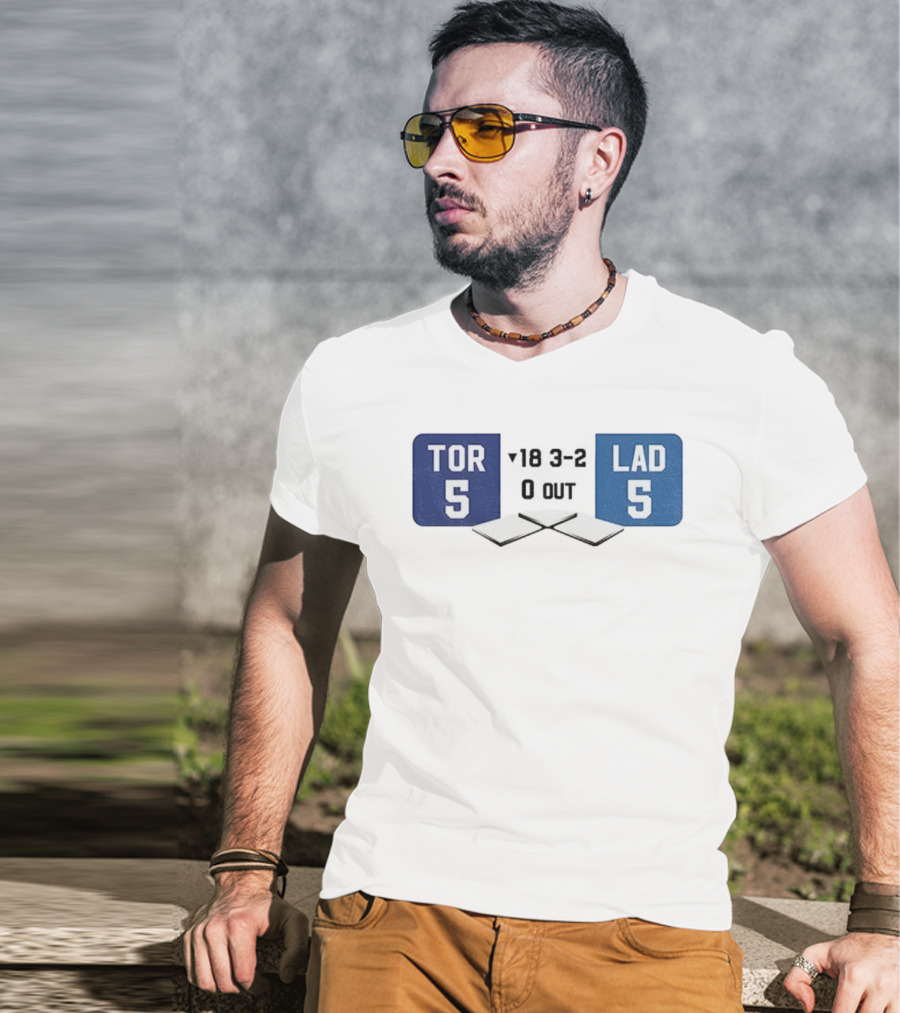 LAD 5-5 TOR Round 18 3-2 Scoreboard Art T-Shirt