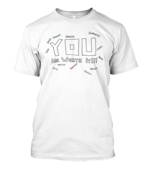 Mack Hollins 988 You Are Worth It Gratitude Courage Strength Journey Hope Respect T-Shirt
