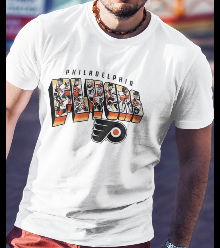 Philadelphia Flyers NHL Hockey Stanley Cup Players 2025 Vintage Flyers Team Roster Logo T-Shirt