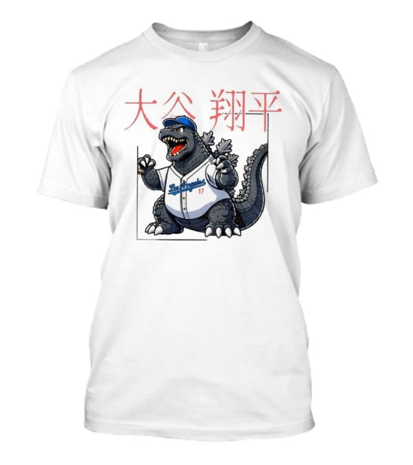 Shohei Ohtani Godzilla Los Angeles Dodgers Japan MLB 2025 Red Kanji T-Shirt