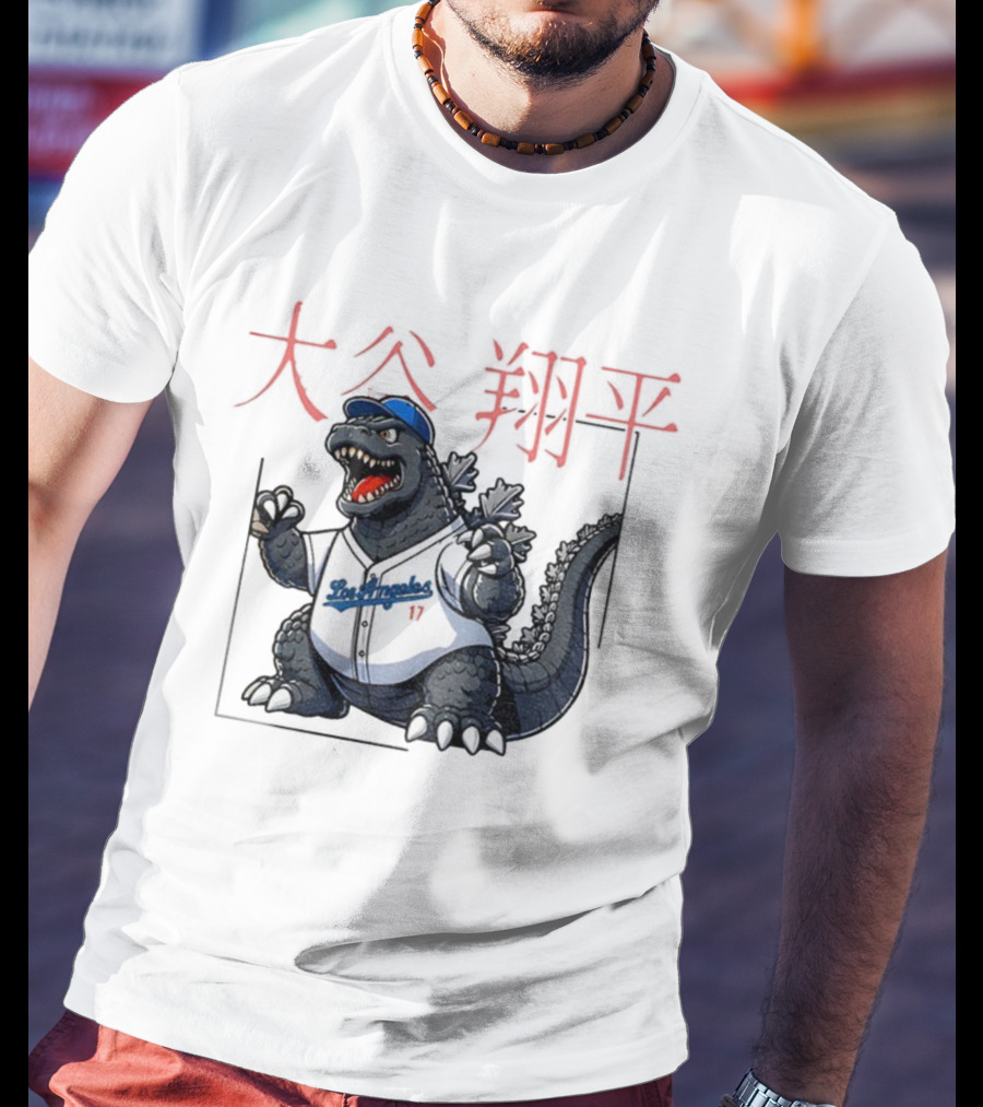 Shohei Ohtani Godzilla Los Angeles Dodgers Japan MLB 2025 Red Kanji T-Shirt