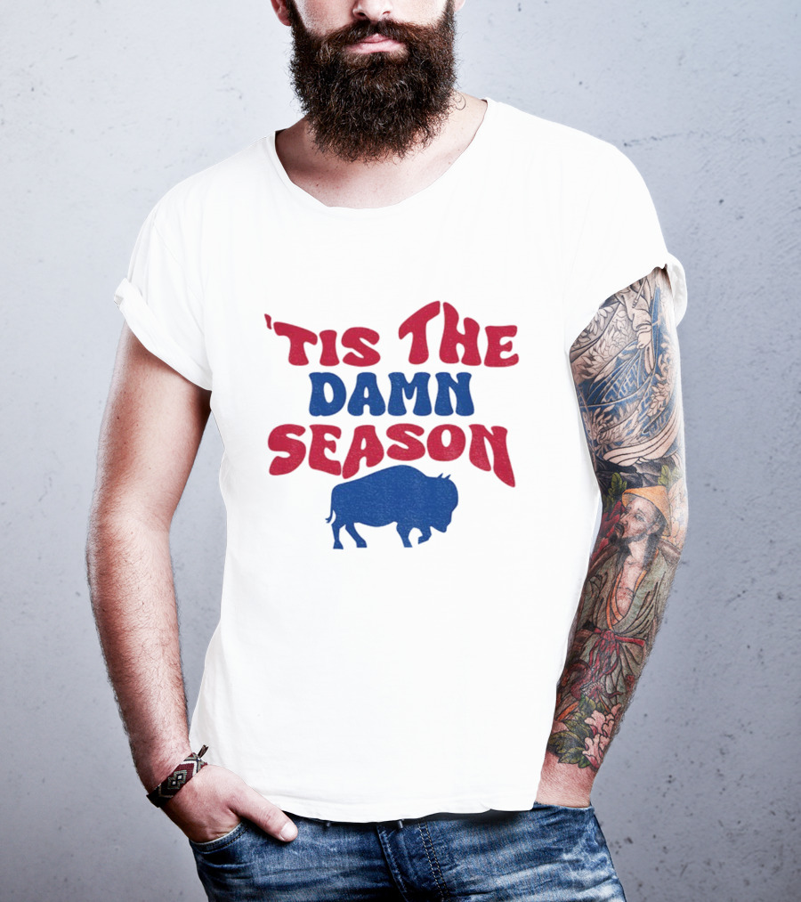 Tis The Damn Season Buffalo Bills NFL 1973 2025 Merry Christmas T-Shirt