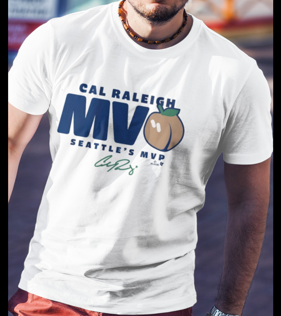 Cal Raleigh Seattle's MVP Signature Peach MVPeach T-Shirt