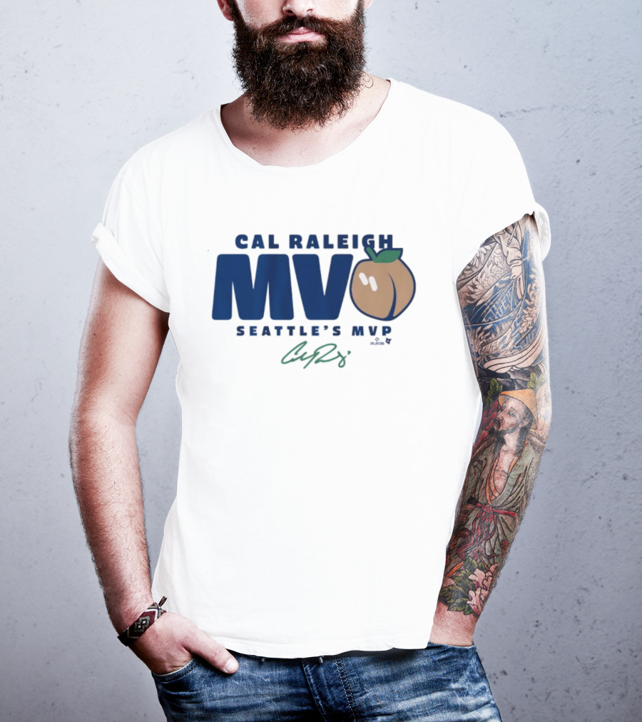 Cal Raleigh Seattle's MVP Signature Peach MVPeach T-Shirt