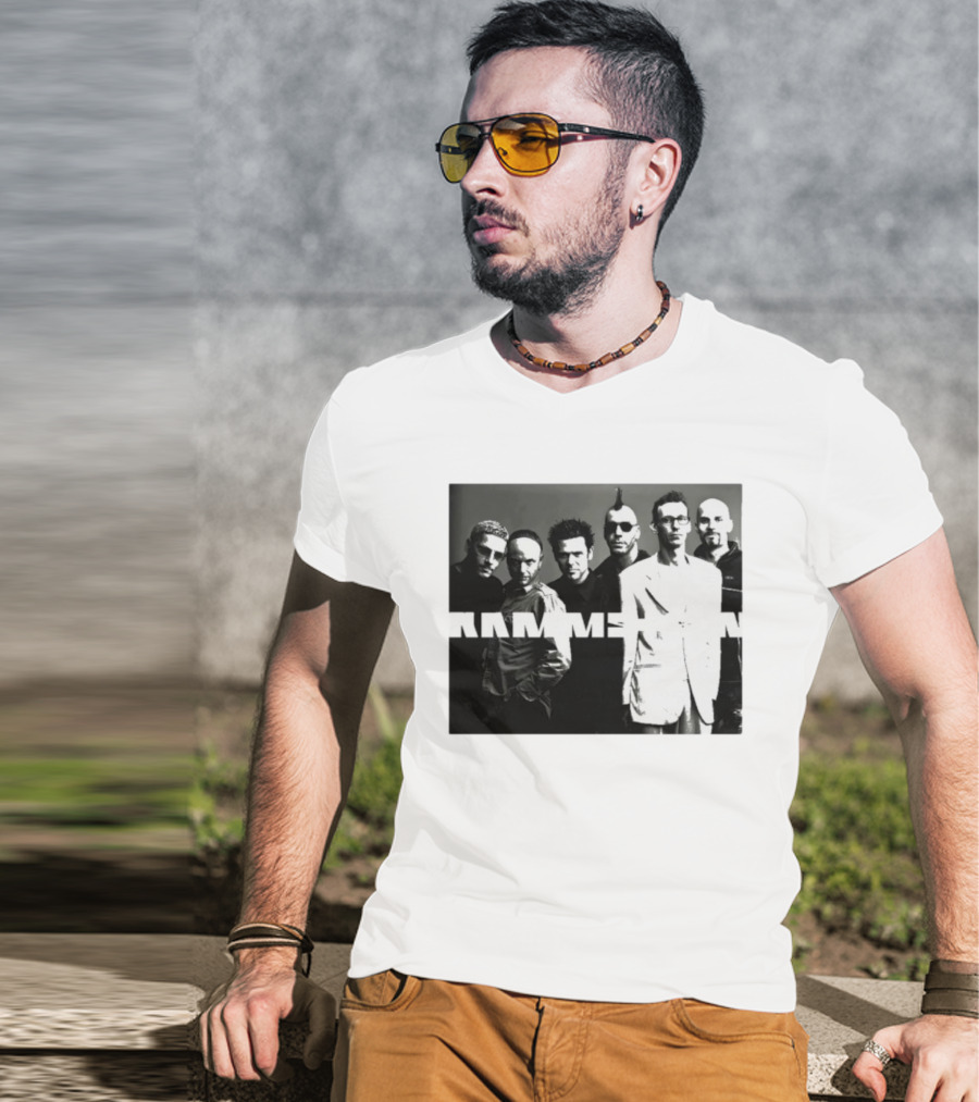 Rammstein Band Mutter Album Black White Group Photo Tee T-Shirt