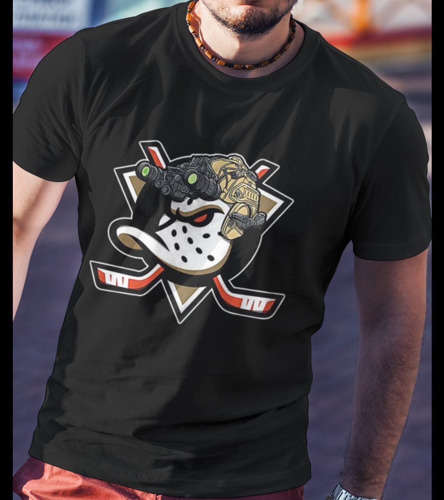 Anaheim Ducks Hockey Military Helmet Night Vision T-Shirt