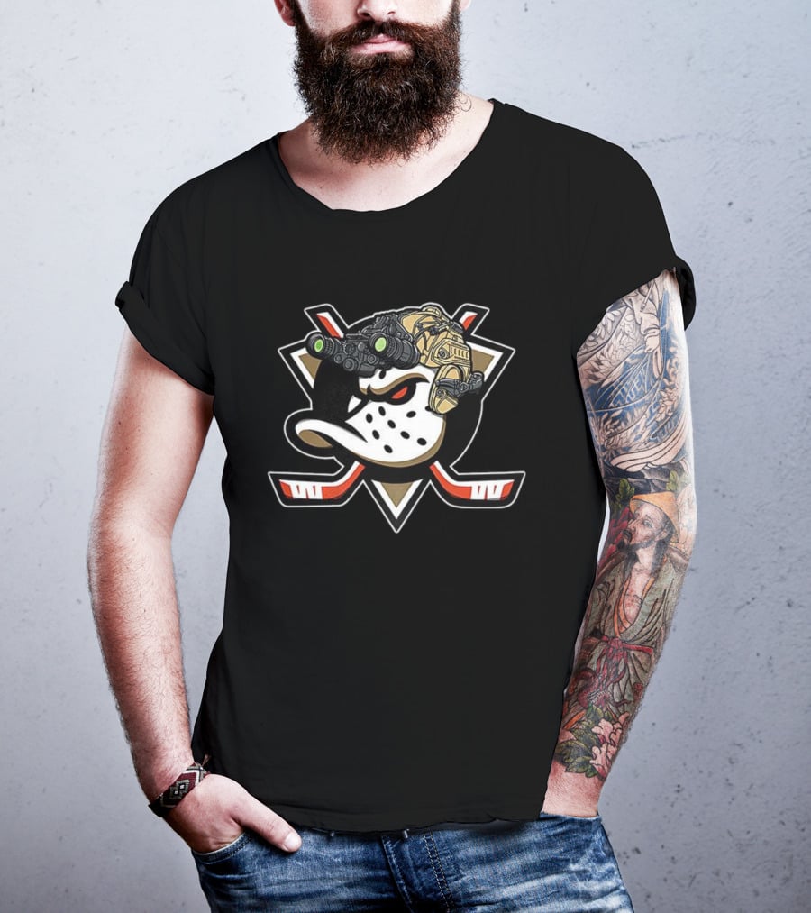 Anaheim Ducks Hockey Military Helmet Night Vision T-Shirt