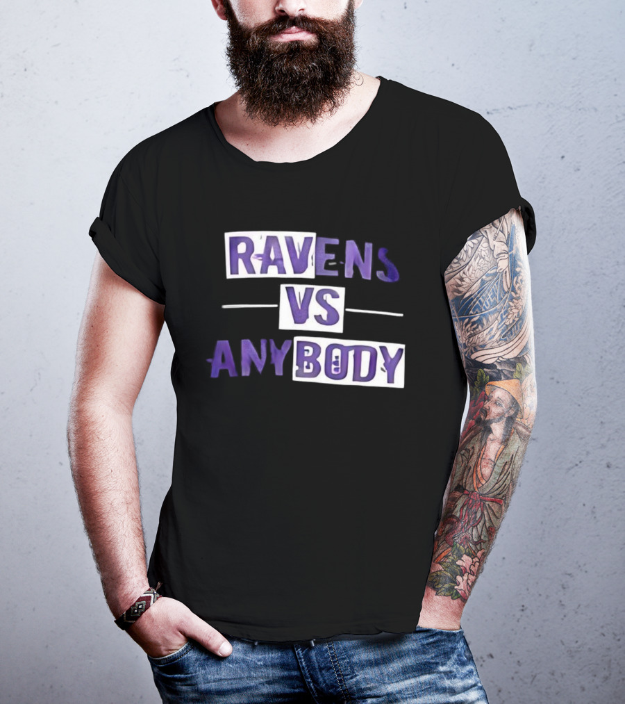 Ravens VS Anybody Baltimore Football Team Rivalry Fan Apparel T-Shirt