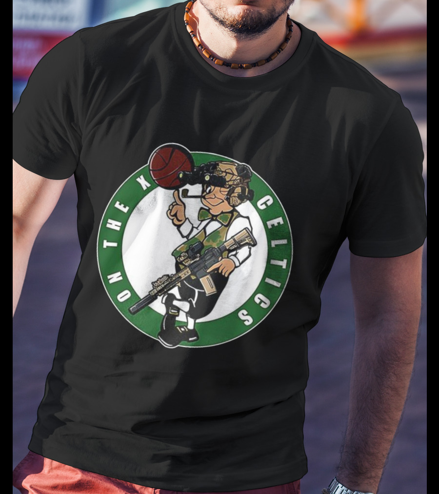 Boston Celtics On The X Military Basketball Parody T-Shirt