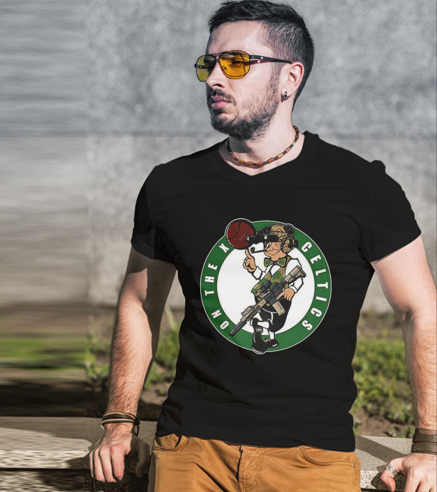 Boston Celtics On The X Military Basketball Parody T-Shirt
