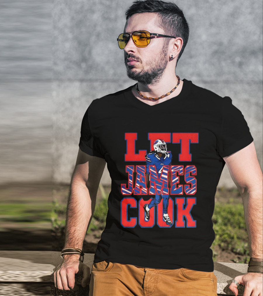 Buffalo Bills Let James Cook Football Player Artwork T-Shirt