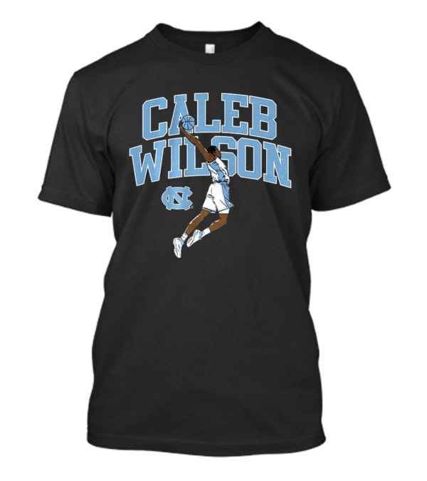 Caleb Wilson North Carolina Tar Heels Basketball Action Pose T-Shirt