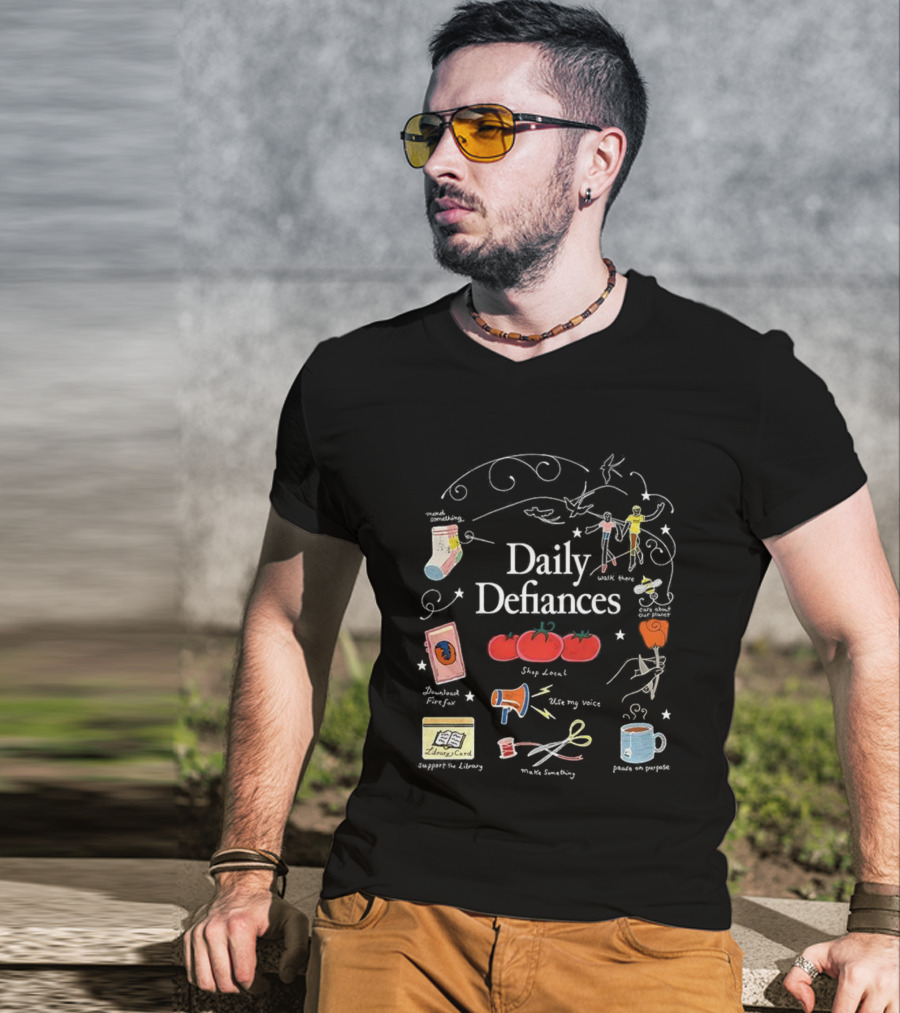 Daily Defiances Aesthetic Tomatos Manifest Skipped Laundry Protest Pajamas Make My Voice Stand Out T-Shirt